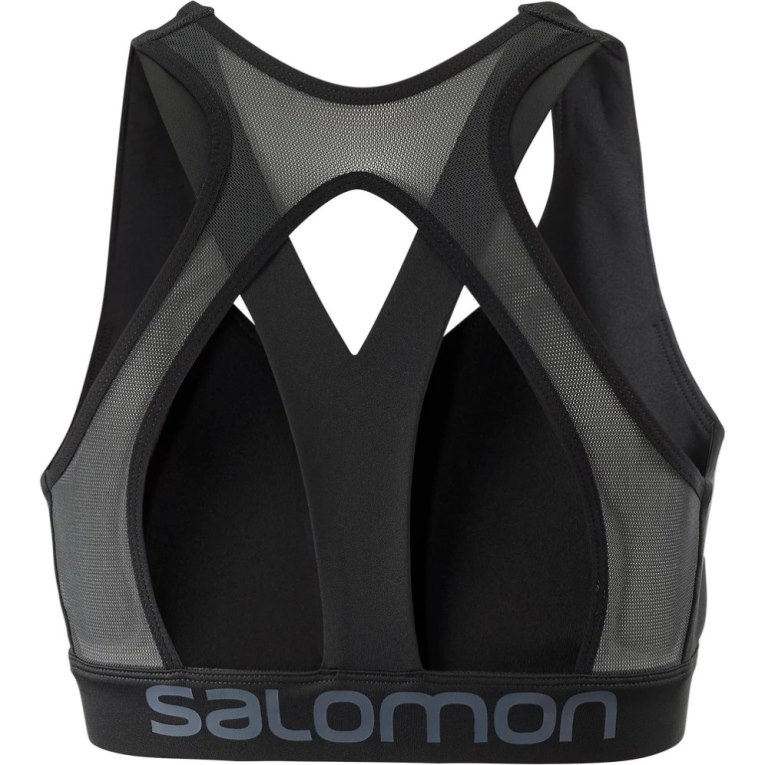 Black Salomon Cross Women's Run Bras | PH 20486I